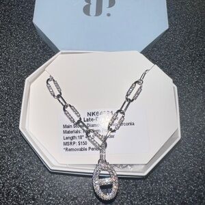 Late day glam bomb party Necklace rhodium plating